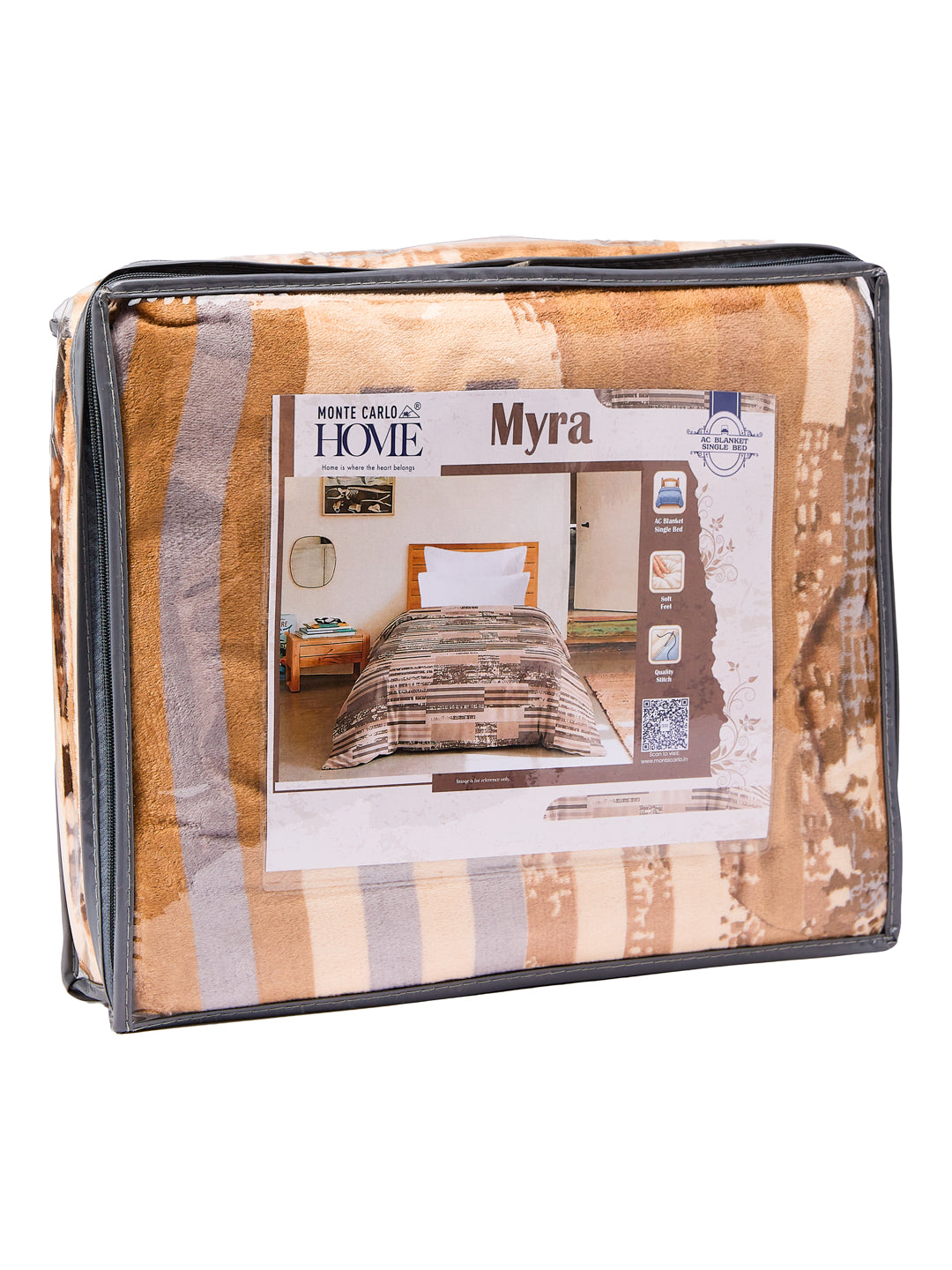 Printed Single Bed 150 GSM AC Blanket (Myra), Weight 800 gm
