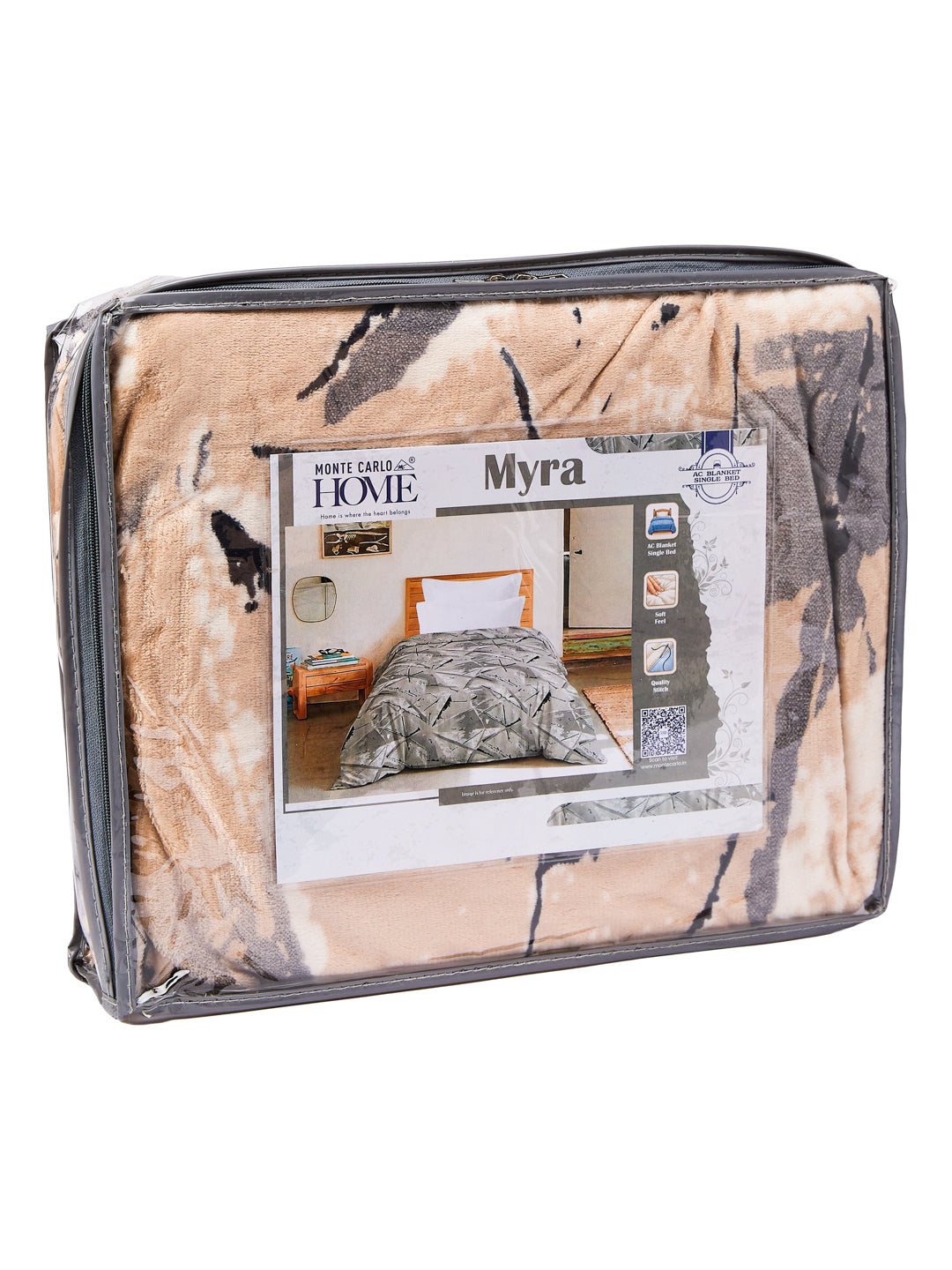 Printed Single Bed 150 GSM AC Blanket (Myra), Weight 800 gm