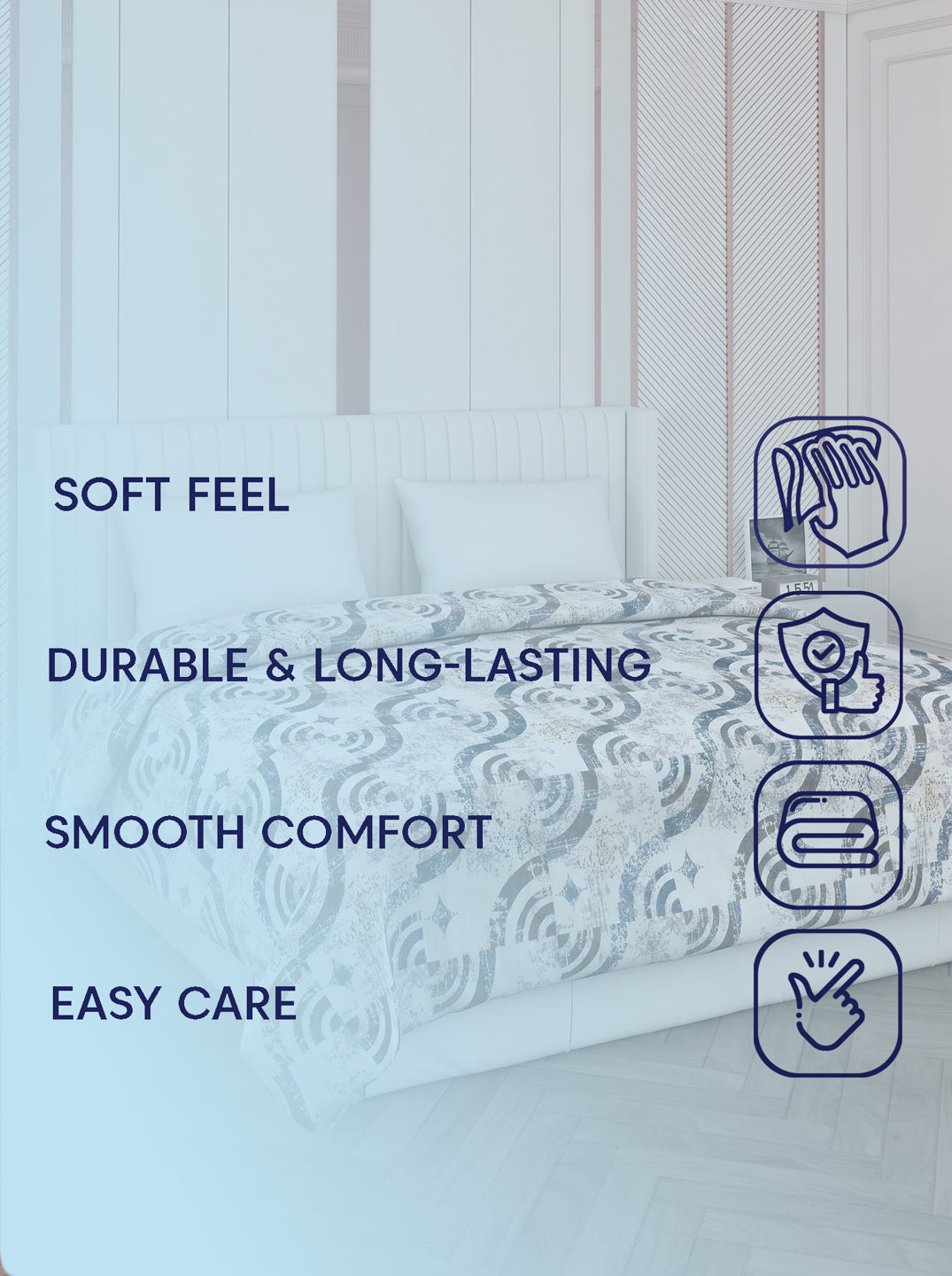 Printed Double Bed 150 GSM AC Blanket (Myra), Weight 1.2 kg