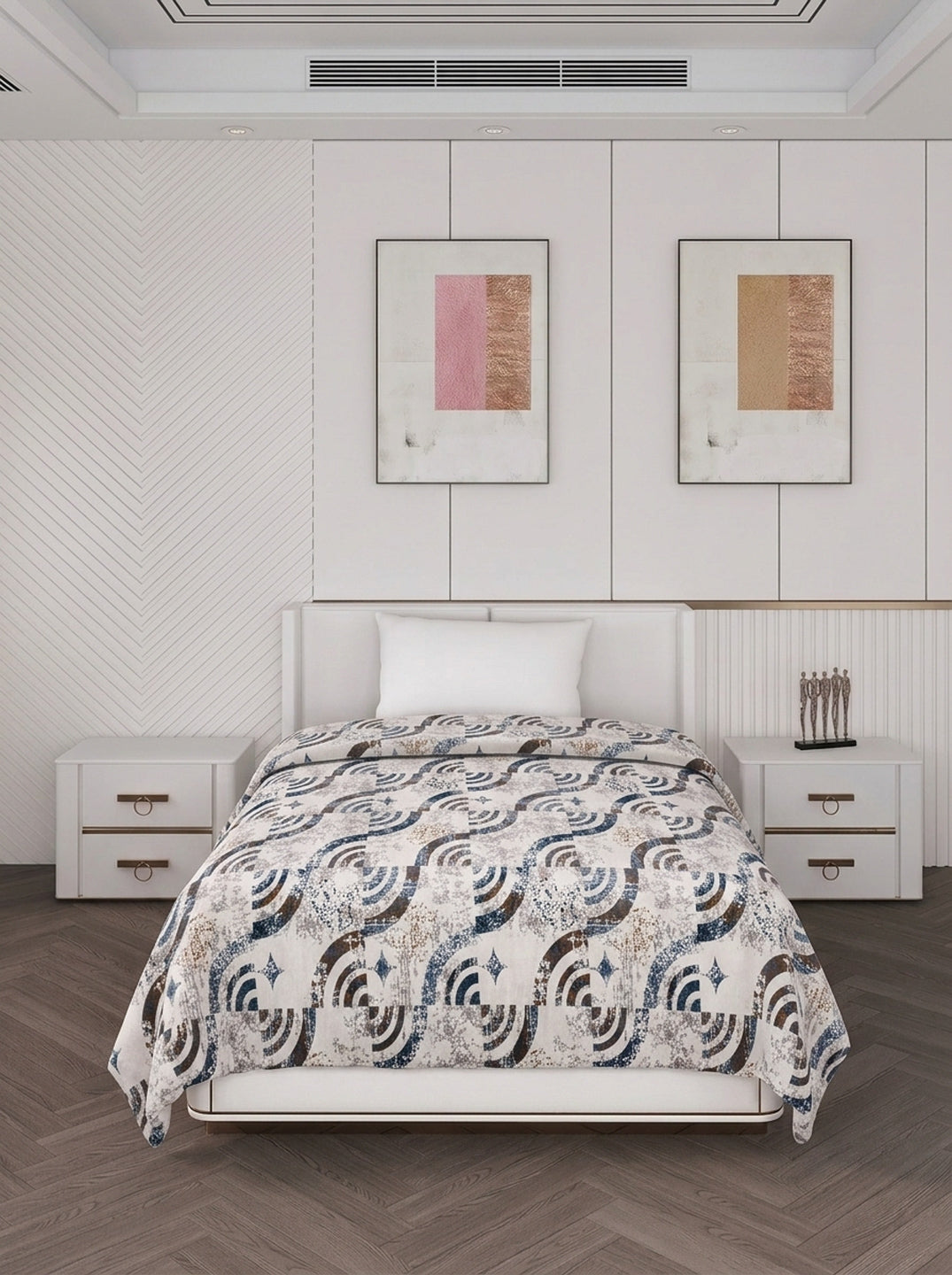 Printed Single Bed 150 GSM AC Blanket (Myra), Weight 800 gm
