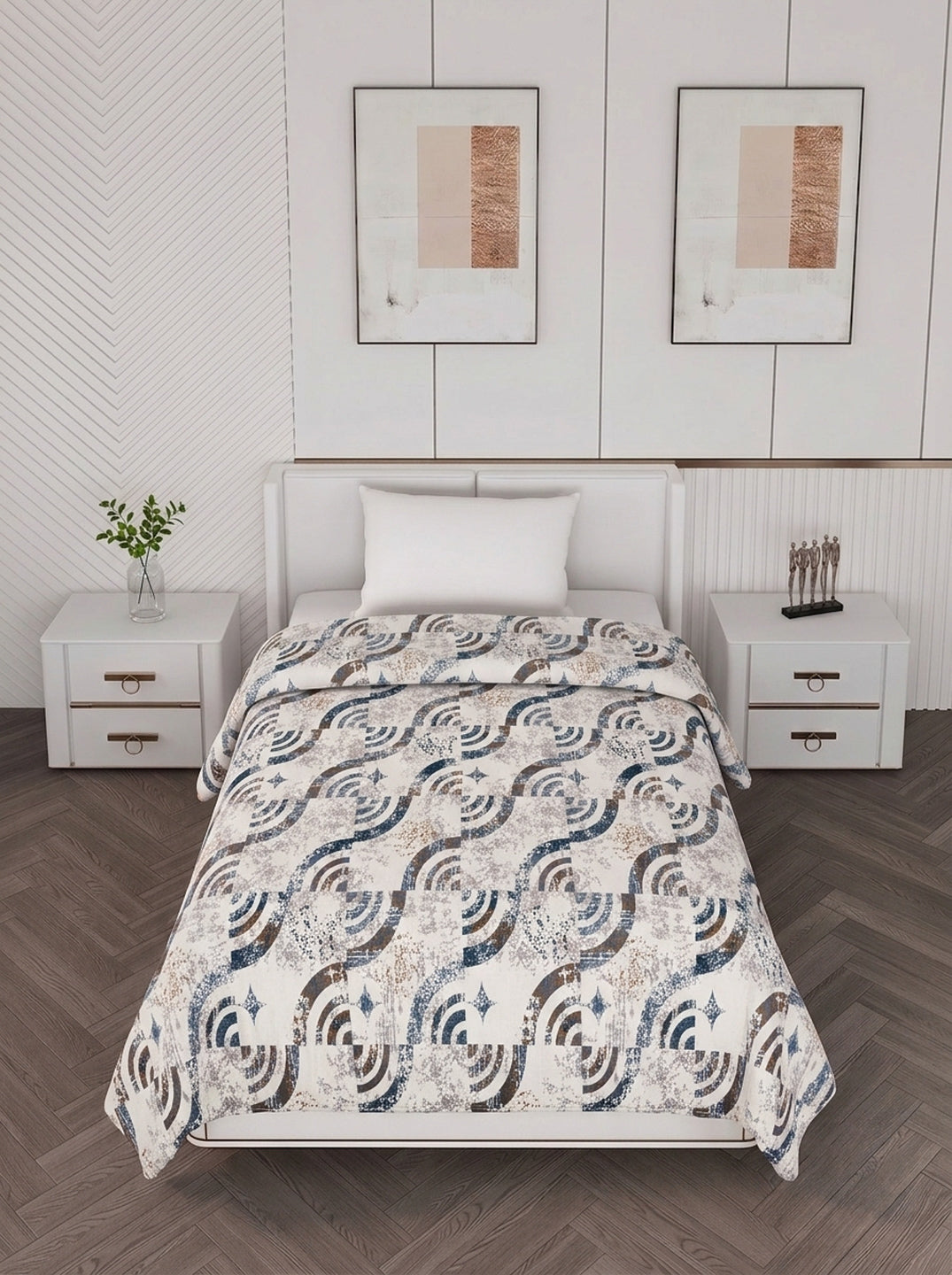 Printed Single Bed 150 GSM AC Blanket (Myra), Weight 800 gm