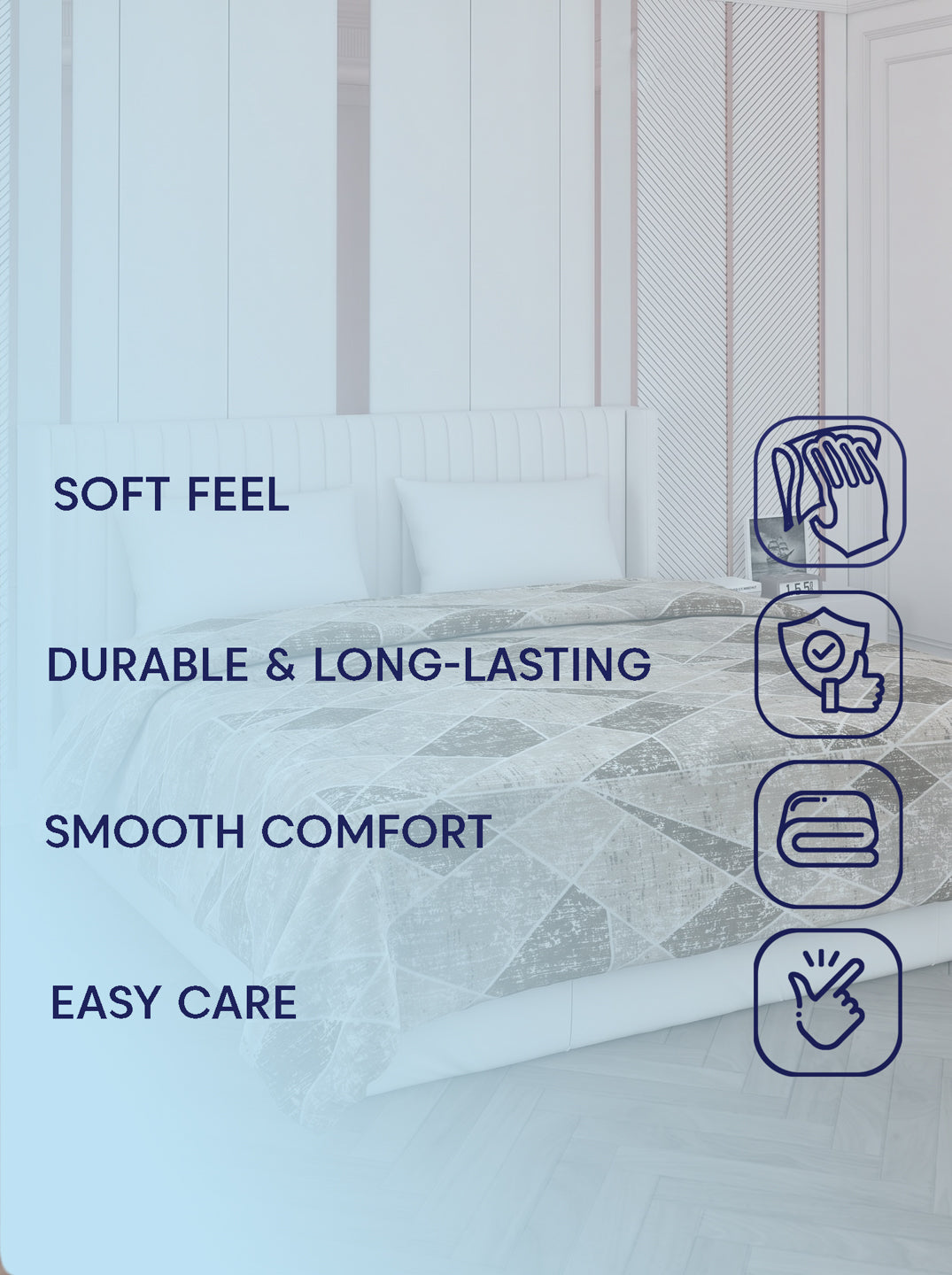 Printed Double Bed 150 GSM AC Blanket (Myra), Weight 1.2 kg