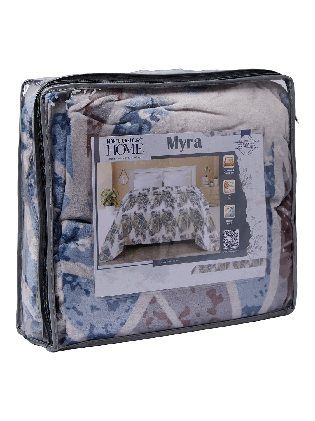 Printed Double Bed 150 GSM AC Blanket (Myra), Weight 1.2 kg
