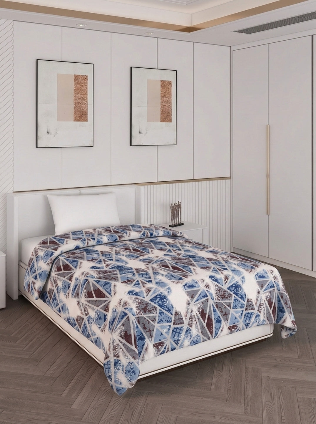 Printed Single Bed 150 GSM AC Blanket (Myra), Weight 800 gm