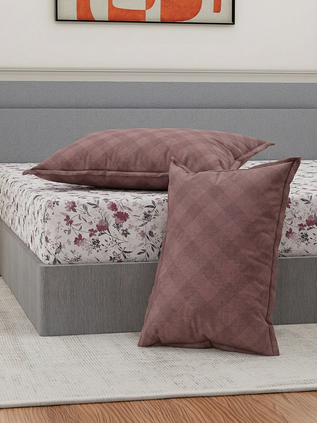 110 GSM Polyester Double Bed Bedsheet with 2 Pillow Covers Aromatica Collection