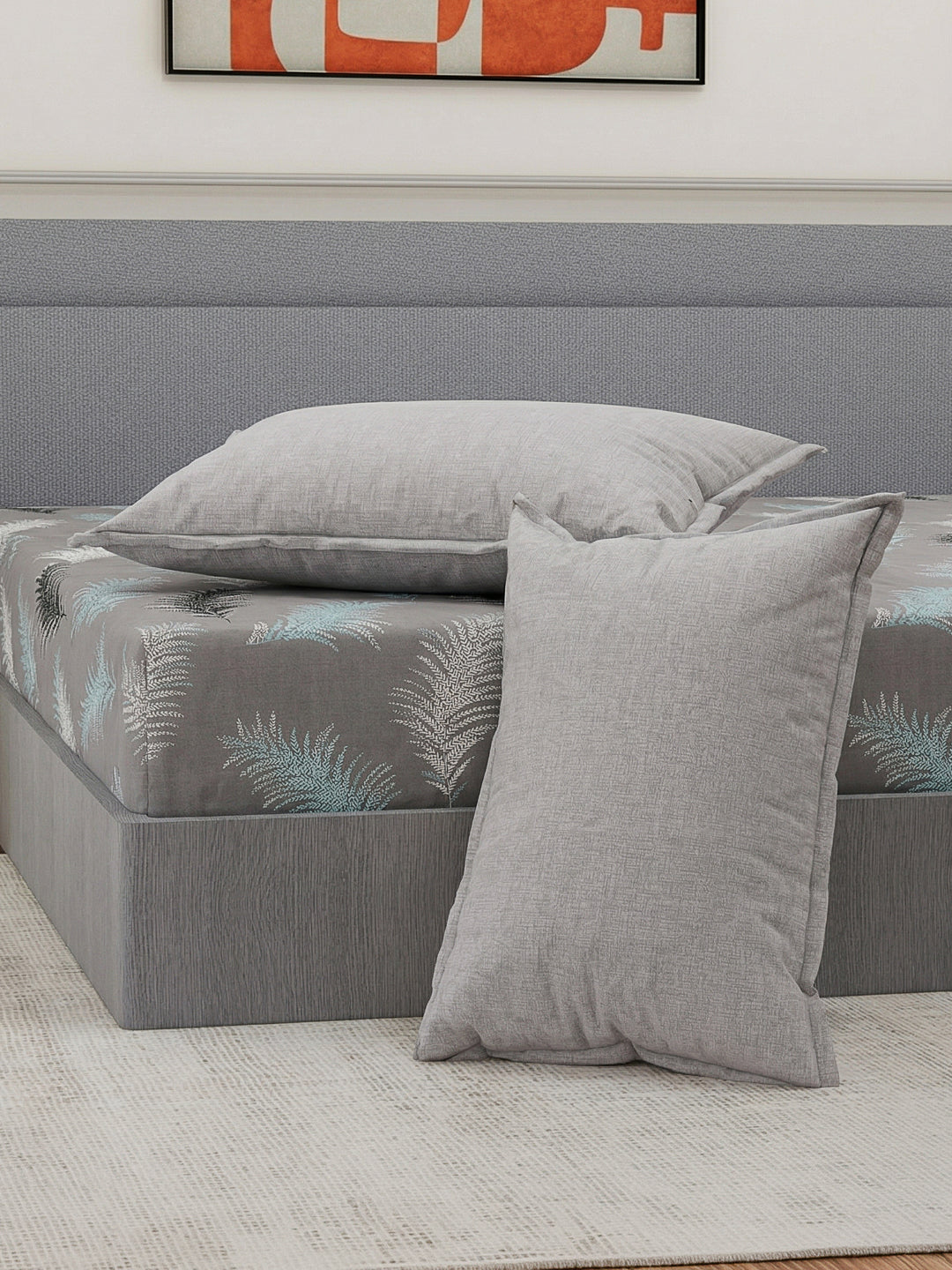 110 GSM Polyester Double Bed Bedsheet with 2 Pillow Covers Aromatica Collection