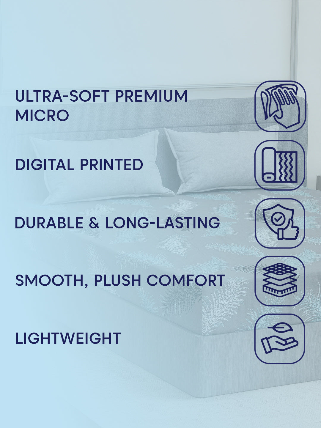 110 GSM Polyester Double Bed Bedsheet with 2 Pillow Covers Aromatica Collection