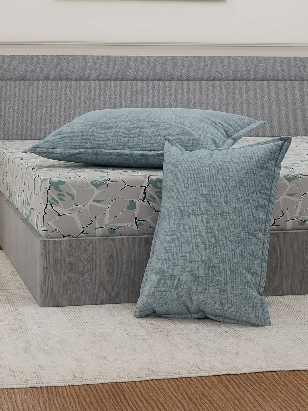 110 GSM Polyester Double Bed Bedsheet with 2 Pillow Covers Aromatica Collection