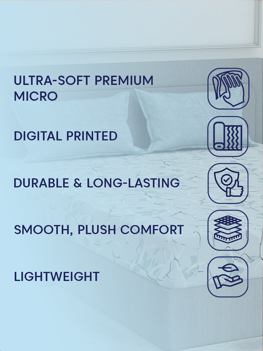 110 GSM Polyester Double Bed Bedsheet with 2 Pillow Covers Aromatica Collection