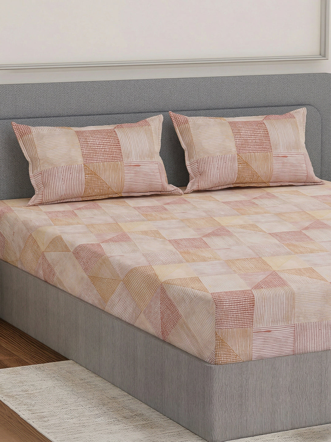 Premium 180 TC Bamboo Cotton King Size Bedsheet with 2 Pillow Covers Eco Bamboo Collection