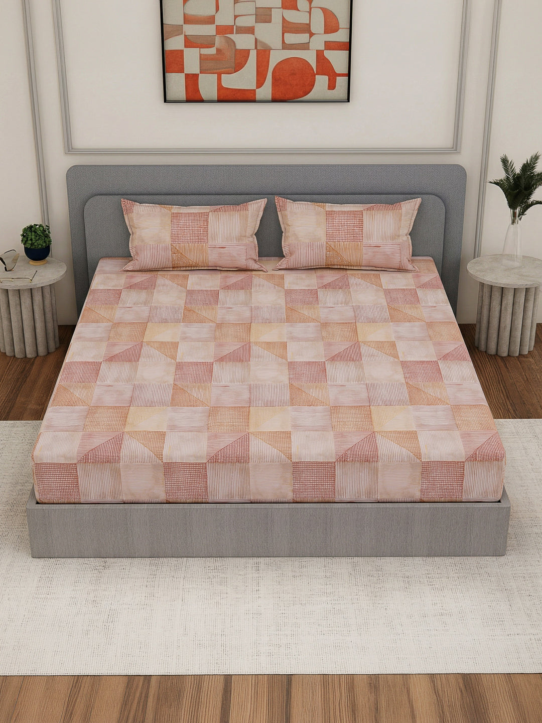 Premium 180 TC Bamboo Cotton King Size Bedsheet with 2 Pillow Covers Eco Bamboo Collection