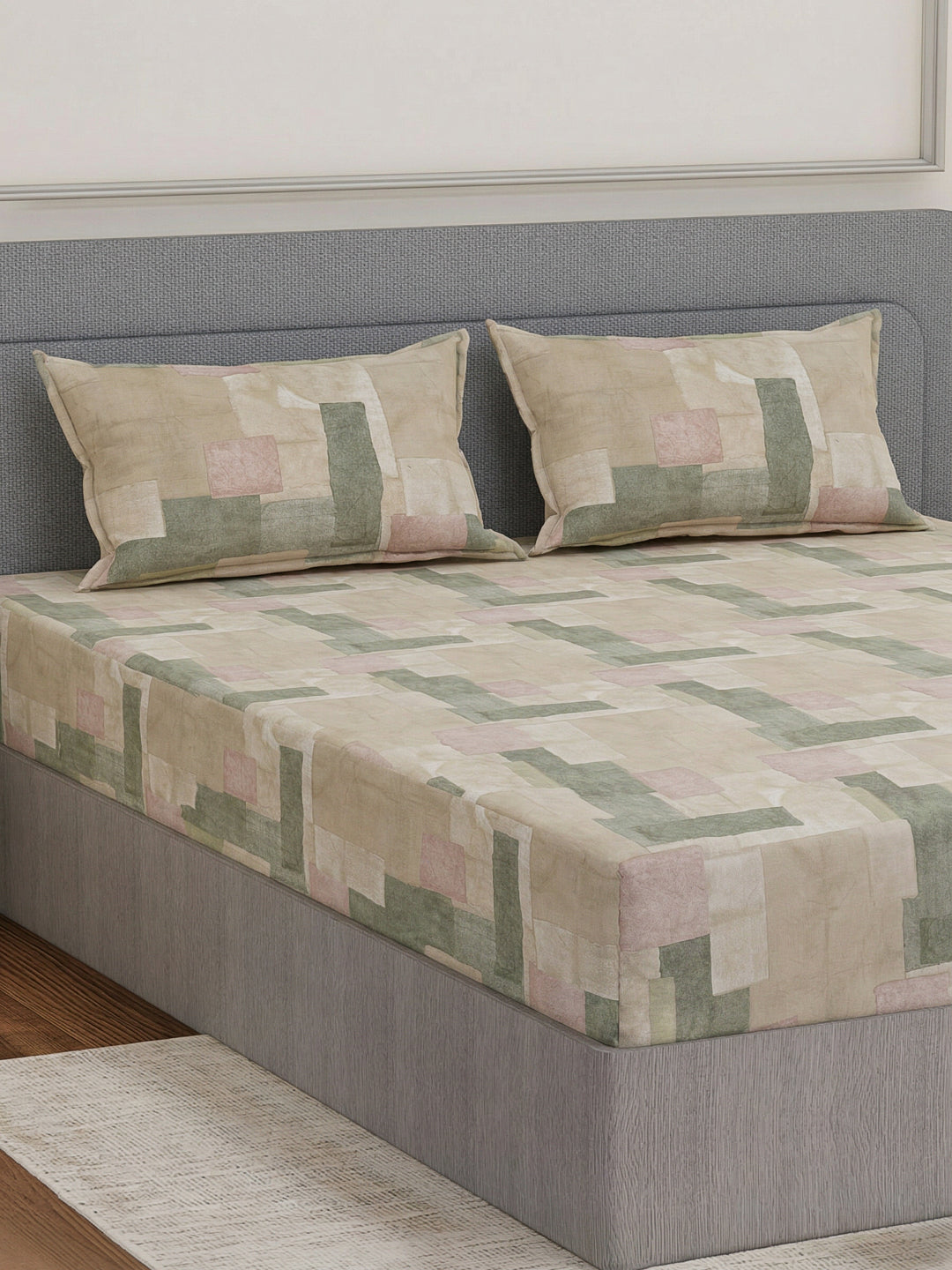 Premium 180 TC Bamboo Cotton King Size Bedsheet with 2 Pillow Covers Eco Bamboo Collection
