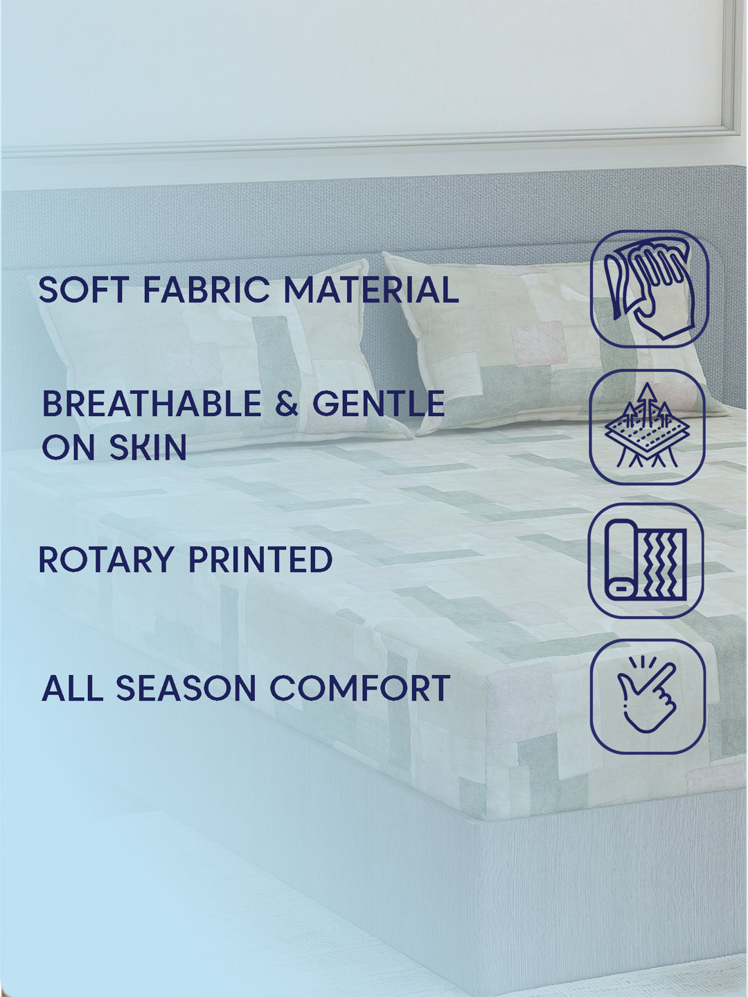 Premium 180 TC Bamboo Cotton King Size Bedsheet with 2 Pillow Covers Eco Bamboo Collection