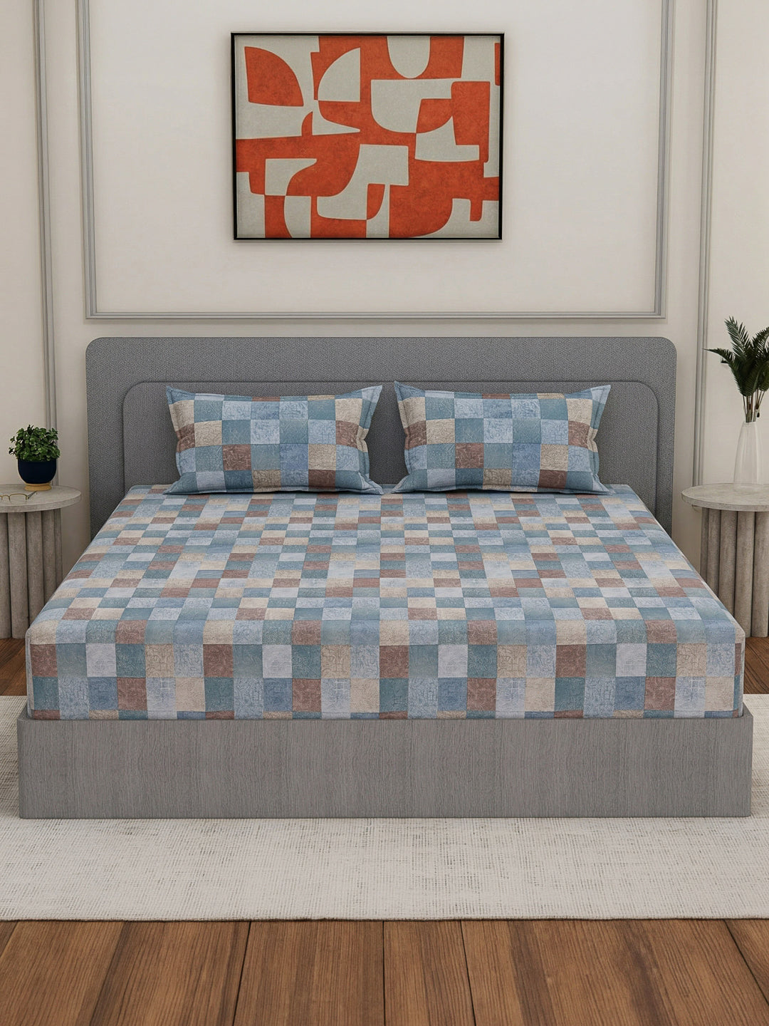 Premium 180 TC Bamboo Cotton King Size Bedsheet with 2 Pillow Covers Eco Bamboo Collection