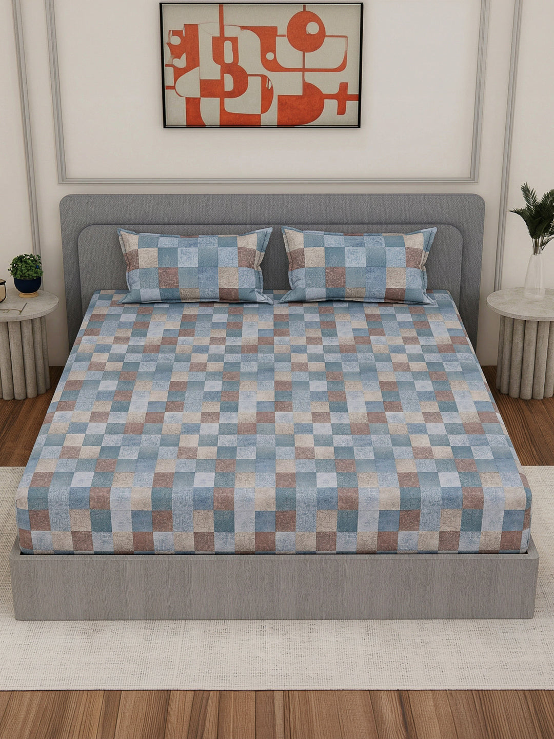 Premium 180 TC Bamboo Cotton King Size Bedsheet with 2 Pillow Covers Eco Bamboo Collection