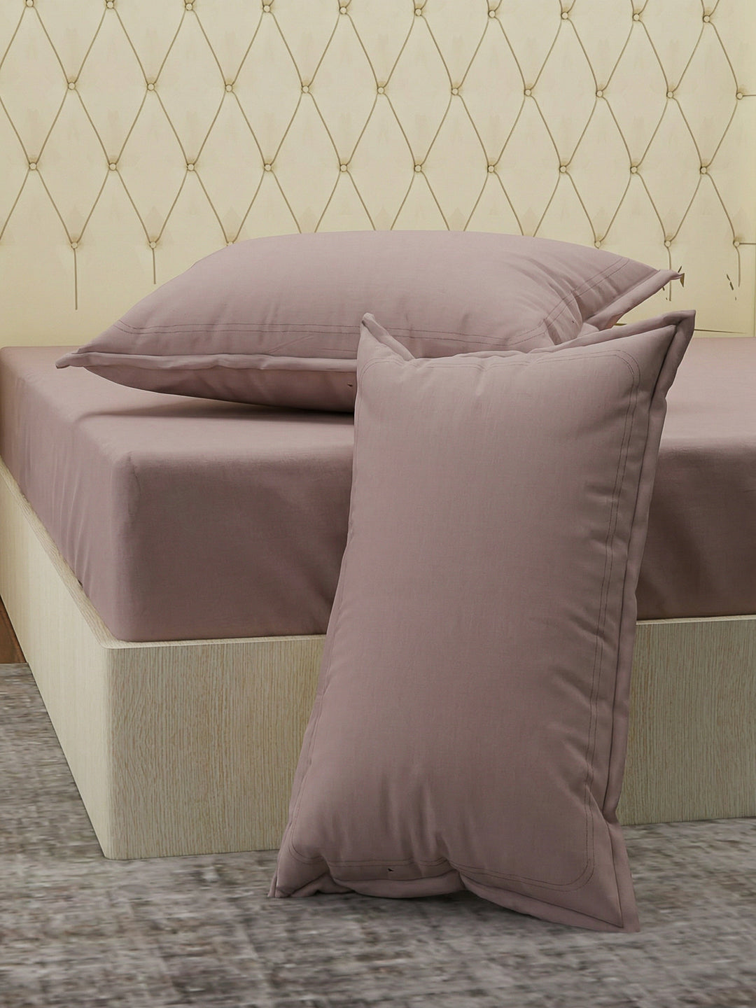 Premium 210 TC Pure Cotton King Size Bedsheet with 2 Pillow Covers Classique Casa Solids Collection