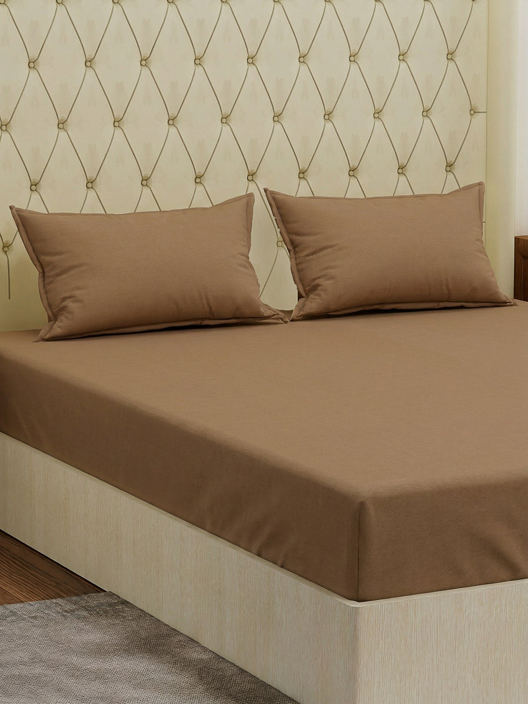 Premium 210 TC Pure Cotton King Size Bedsheet with 2 Pillow Covers Classique Casa Solids Collection