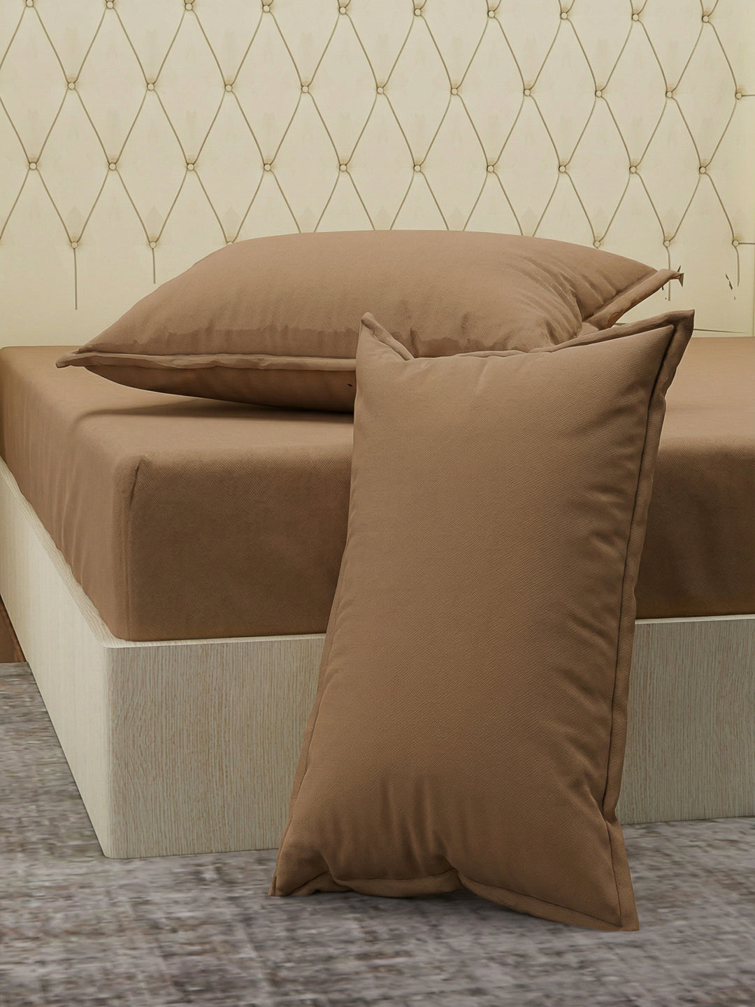 Premium 210 TC Pure Cotton King Size Bedsheet with 2 Pillow Covers Classique Casa Solids Collection