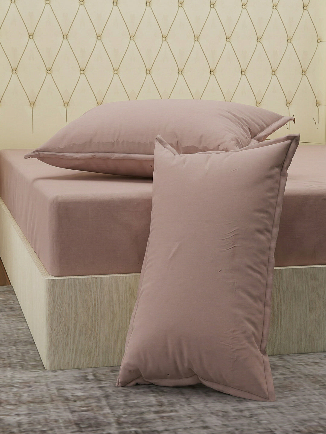 Premium 210 TC Pure Cotton King Size Bedsheet with 2 Pillow Covers Classique Casa Solids Collection