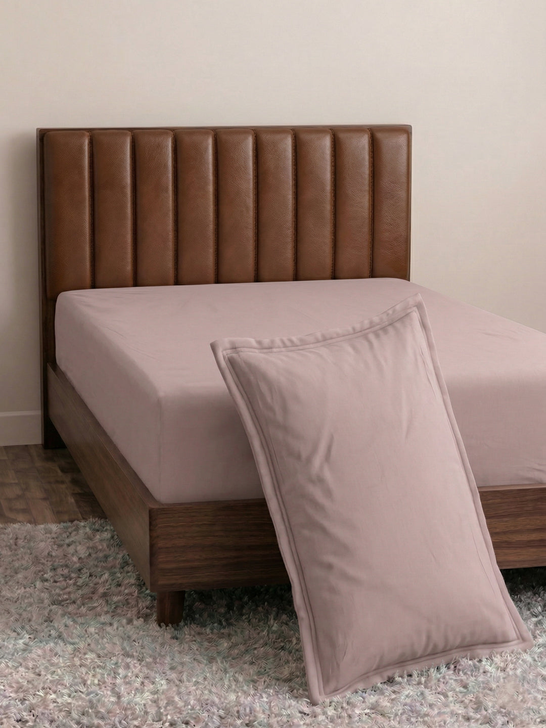 Premium 210 TC Pure Cotton Single Bed Bedsheet with 1 Pillow Cover Classique Casa Solids Collection