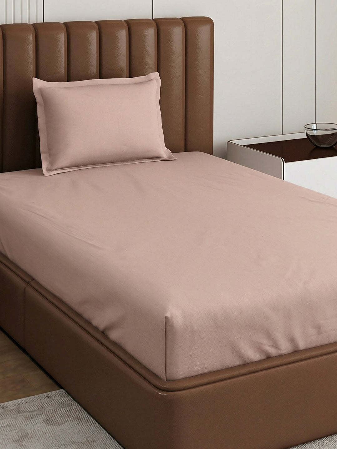 Premium 210 TC Pure Cotton Single Bed Bedsheet with 1 Pillow Cover Classique Casa Solids Collection
