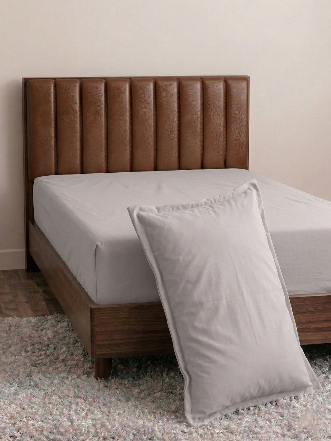 Premium 210 TC Pure Cotton Single Bed Bedsheet with 1 Pillow Cover Classique Casa Solids Collection