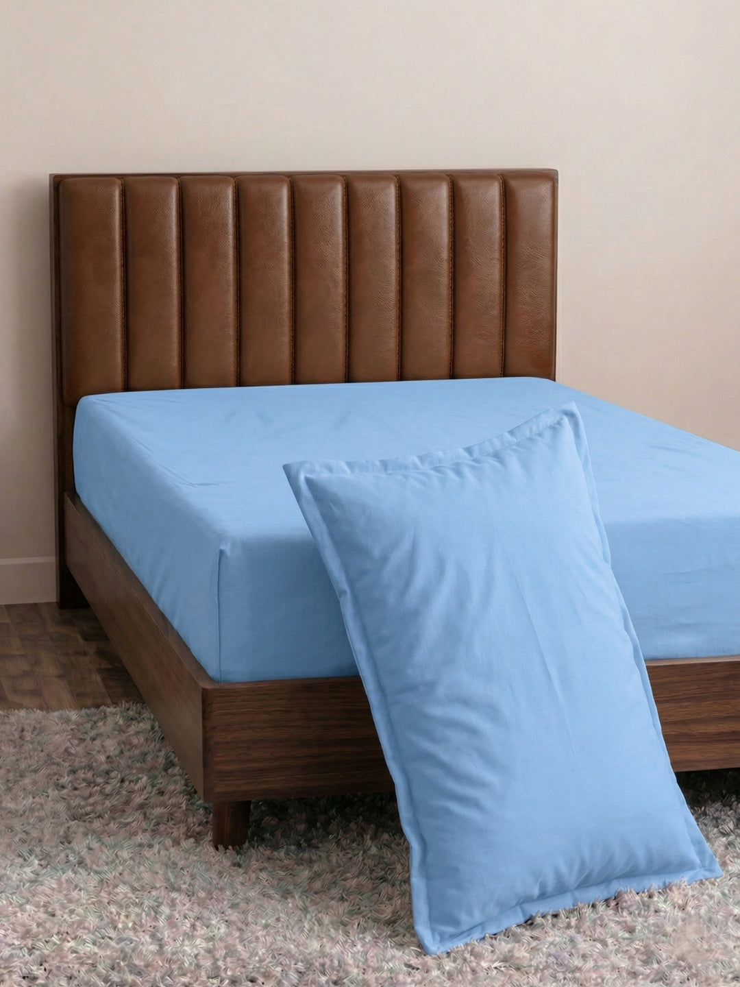 Premium 210 TC Pure Cotton Single Bed Bedsheet with 1 Pillow Cover Classique Casa Solids Collection
