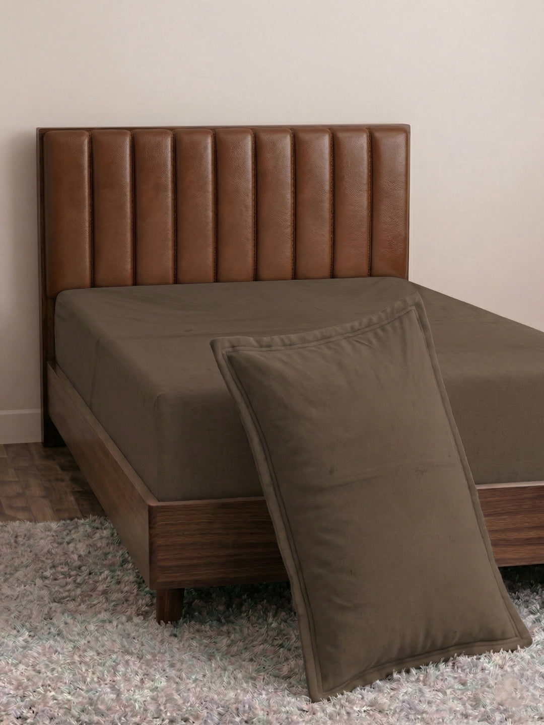 Premium 210 TC Pure Cotton Single Bed Bedsheet with 1 Pillow Cover Classique Casa Solids Collection