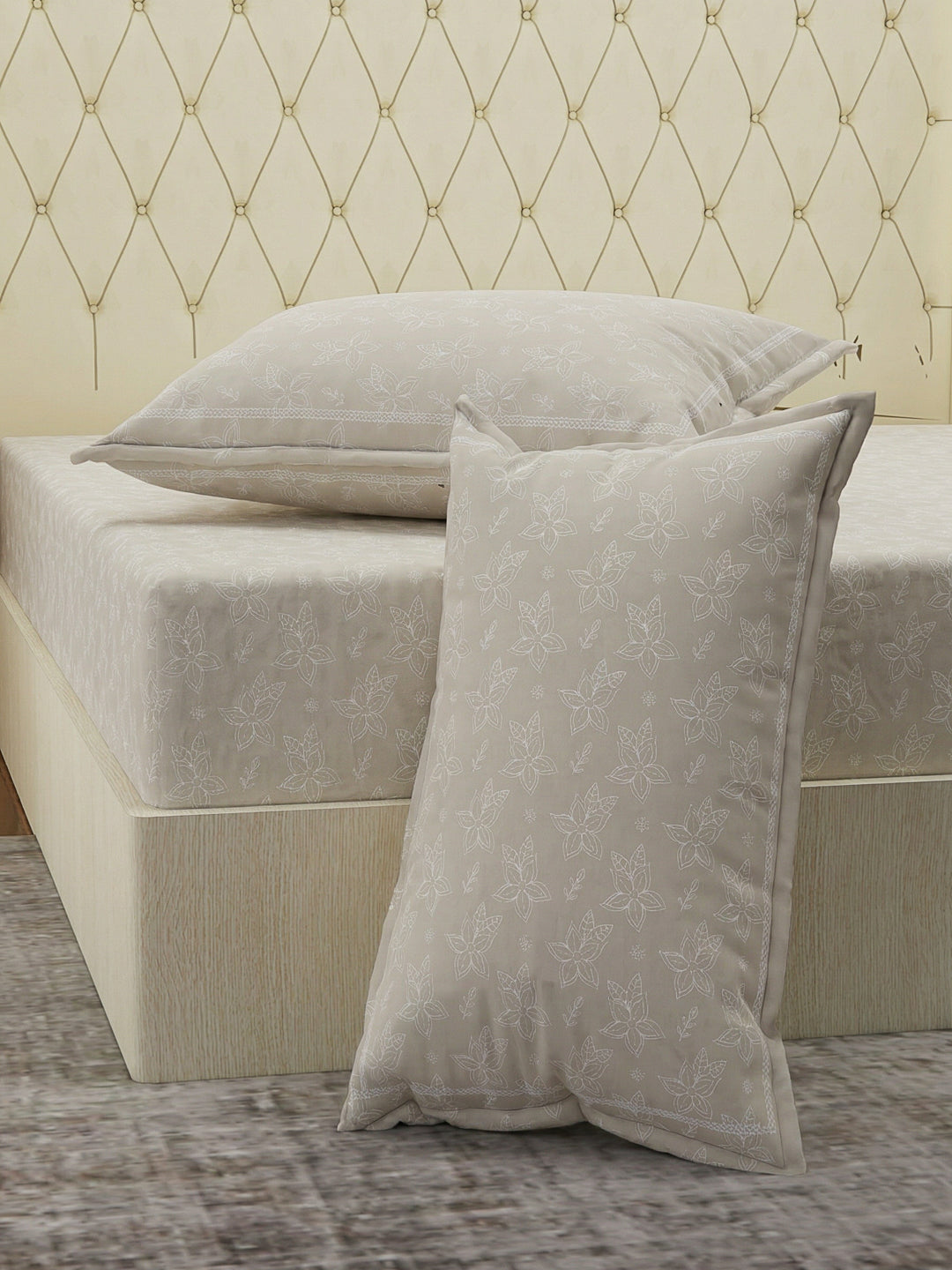 120 GSM Polyester Double Bed Bedsheet with 2 Pillow Covers Clara Collection