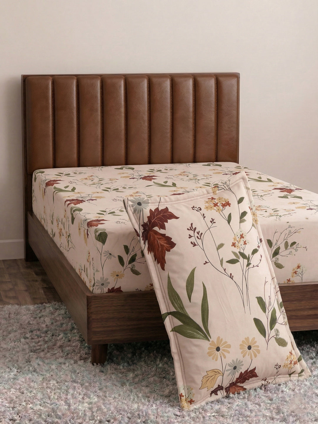 130 GSM Polyester Single Bed Bedsheet with 1 Pillow Cover Decoy Collection