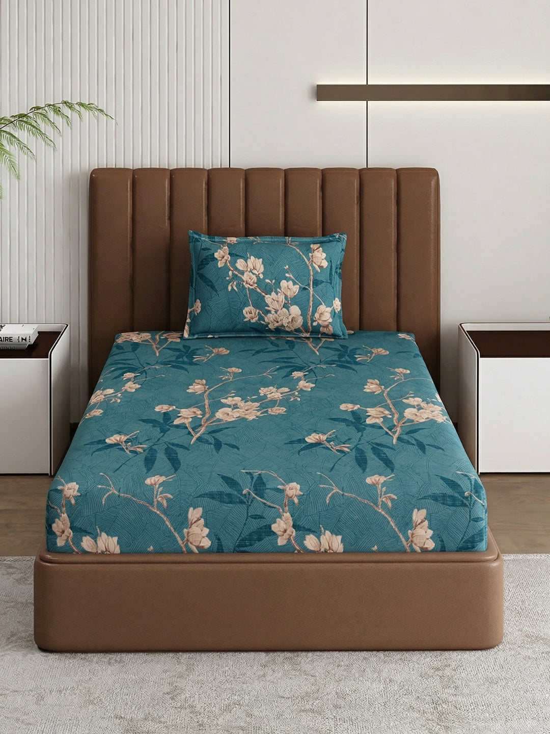 130 GSM Polyester Single Bed Bedsheet with 1 Pillow Cover Decoy Collection