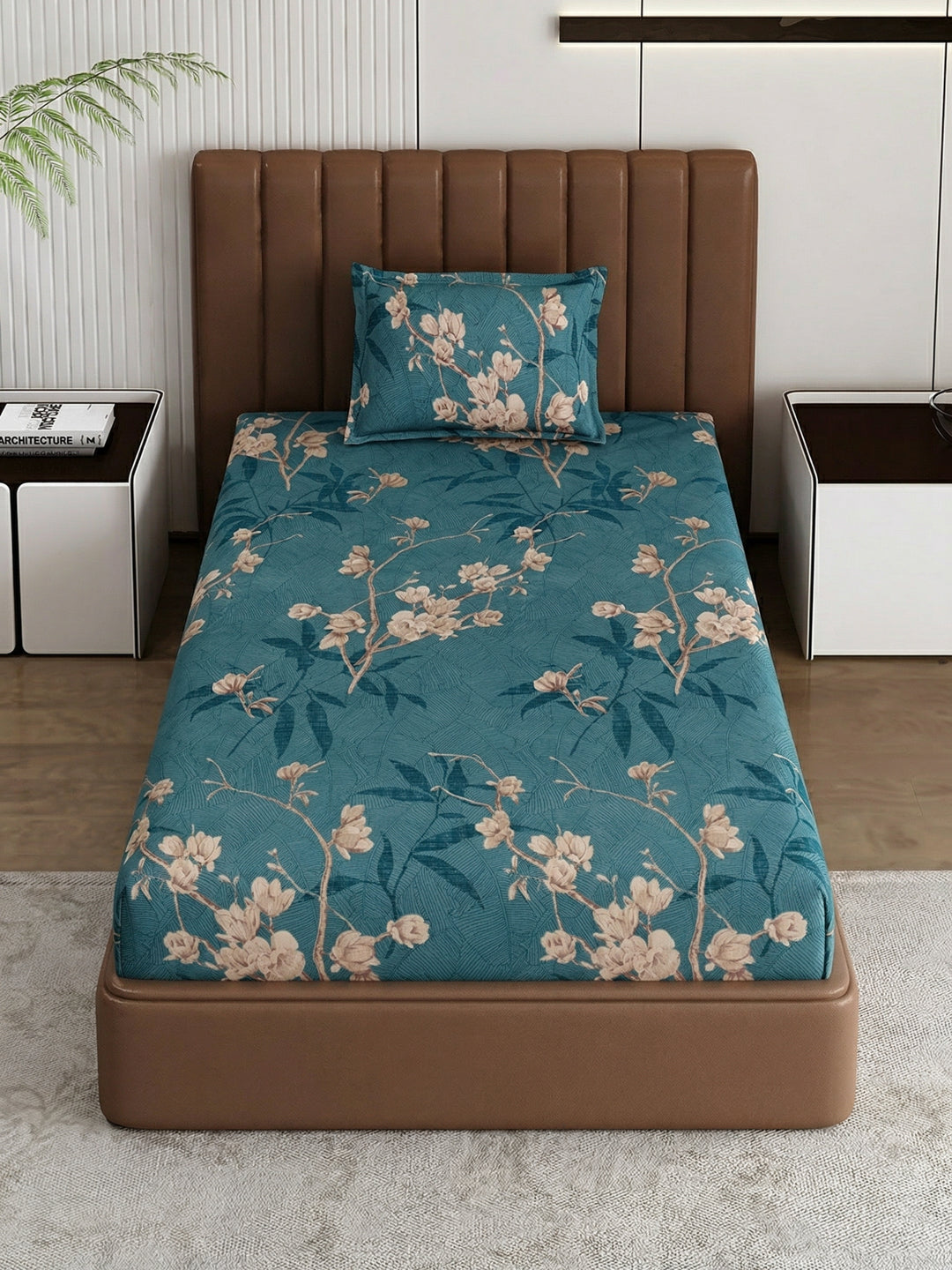 130 GSM Polyester Single Bed Bedsheet with 1 Pillow Cover Decoy Collection