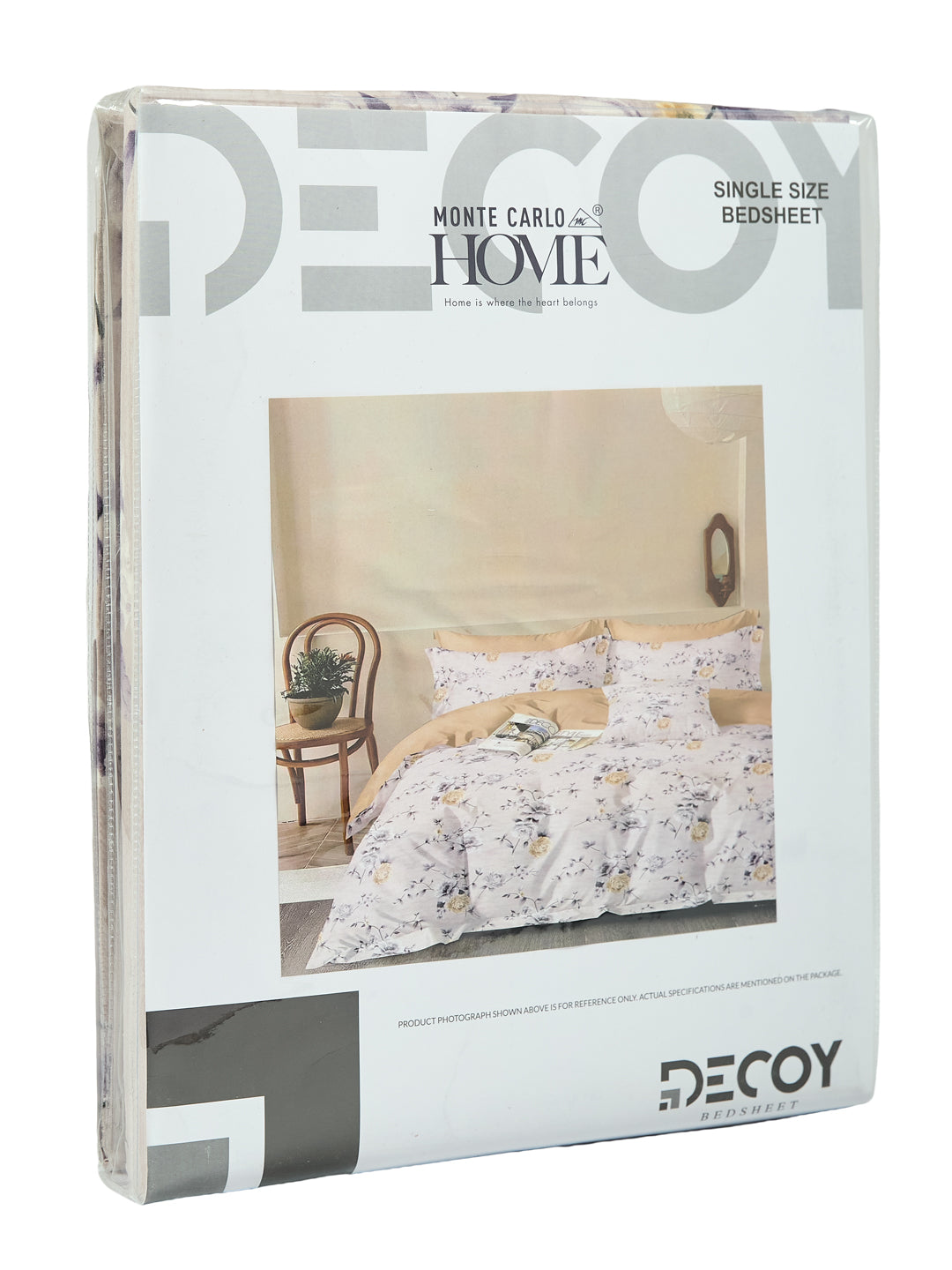 130 GSM Polyester Single Bed Bedsheet with 1 Pillow Cover Decoy Collection