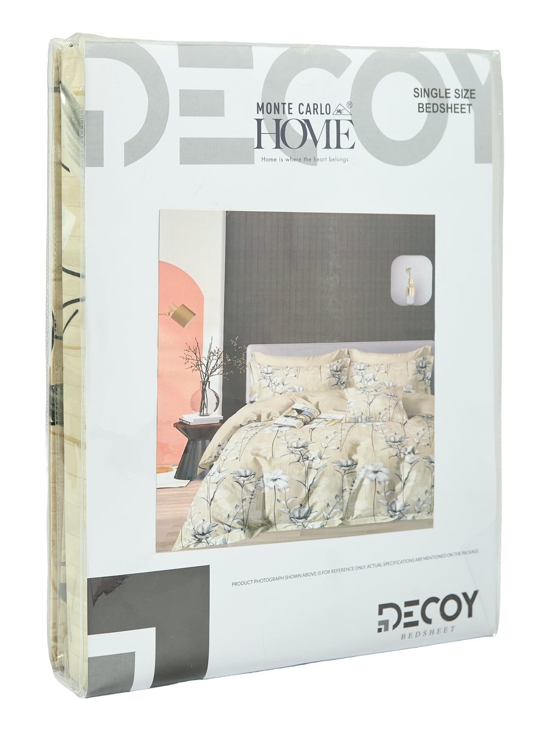 130 GSM Polyester Single Bed Bedsheet with 1 Pillow Cover Decoy Collection