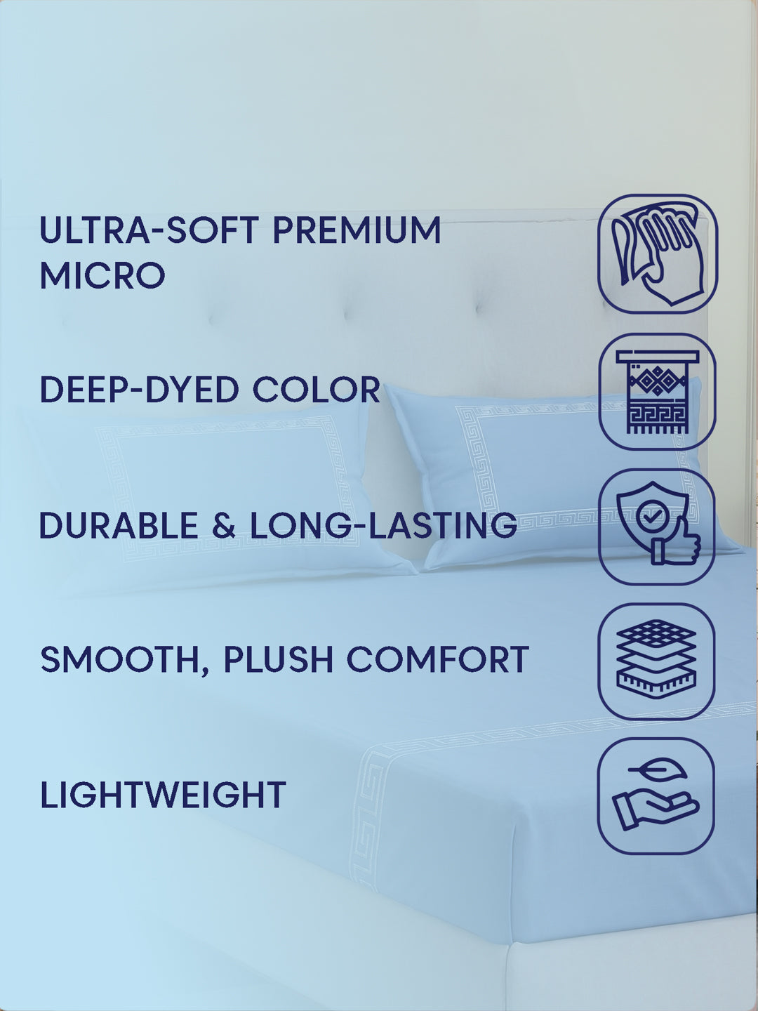 Premium 110 GSM Polyester King Size Bedsheet with 2 Pillow Covers Elite Embroidery Collection