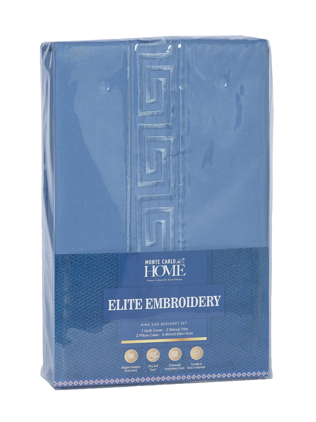 Premium 110 GSM Polyester King Size Bedsheet with 2 Pillow Covers Elite Embroidery Collection