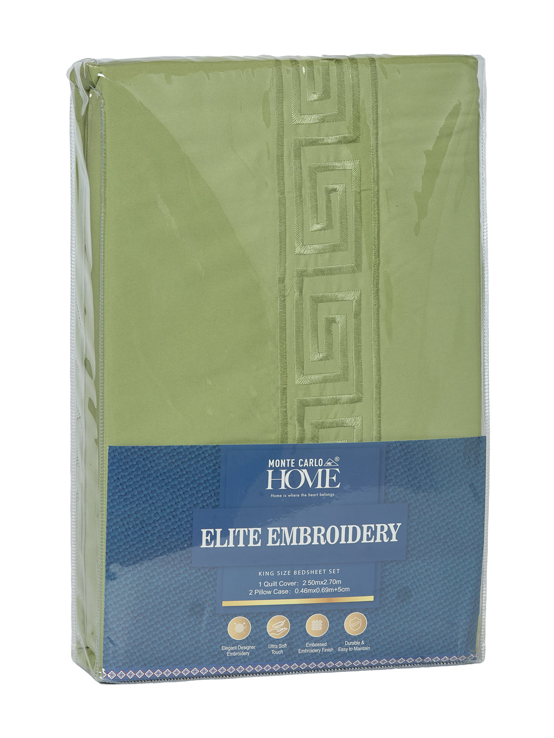 Premium 110 GSM Polyester King Size Bedsheet with 2 Pillow Covers Elite Embroidery Collection