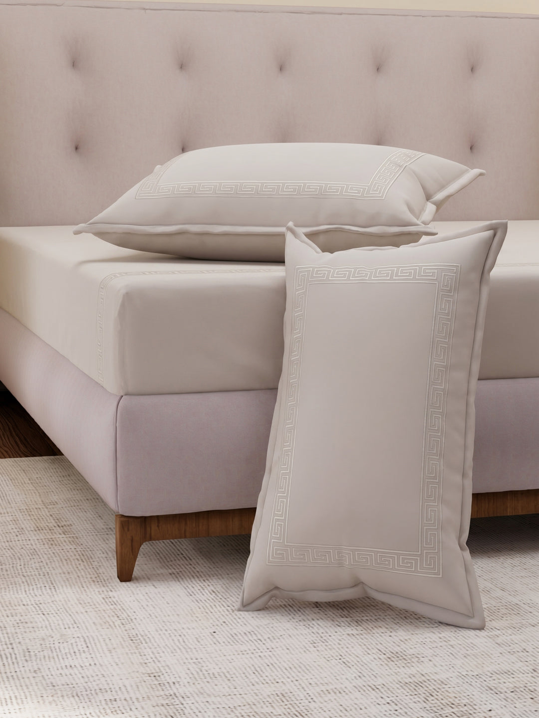 Premium 110 GSM Polyester King Size Bedsheet with 2 Pillow Covers Elite Embroidery Collection