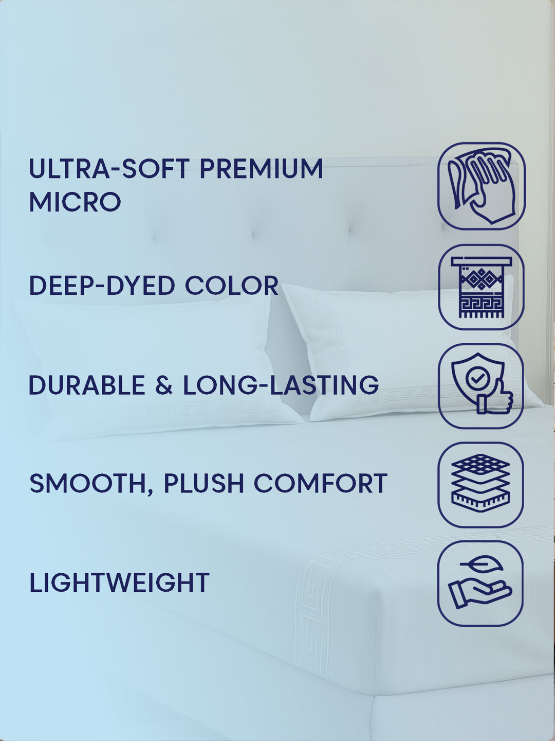 Premium 110 GSM Polyester King Size Bedsheet with 2 Pillow Covers Elite Embroidery Collection