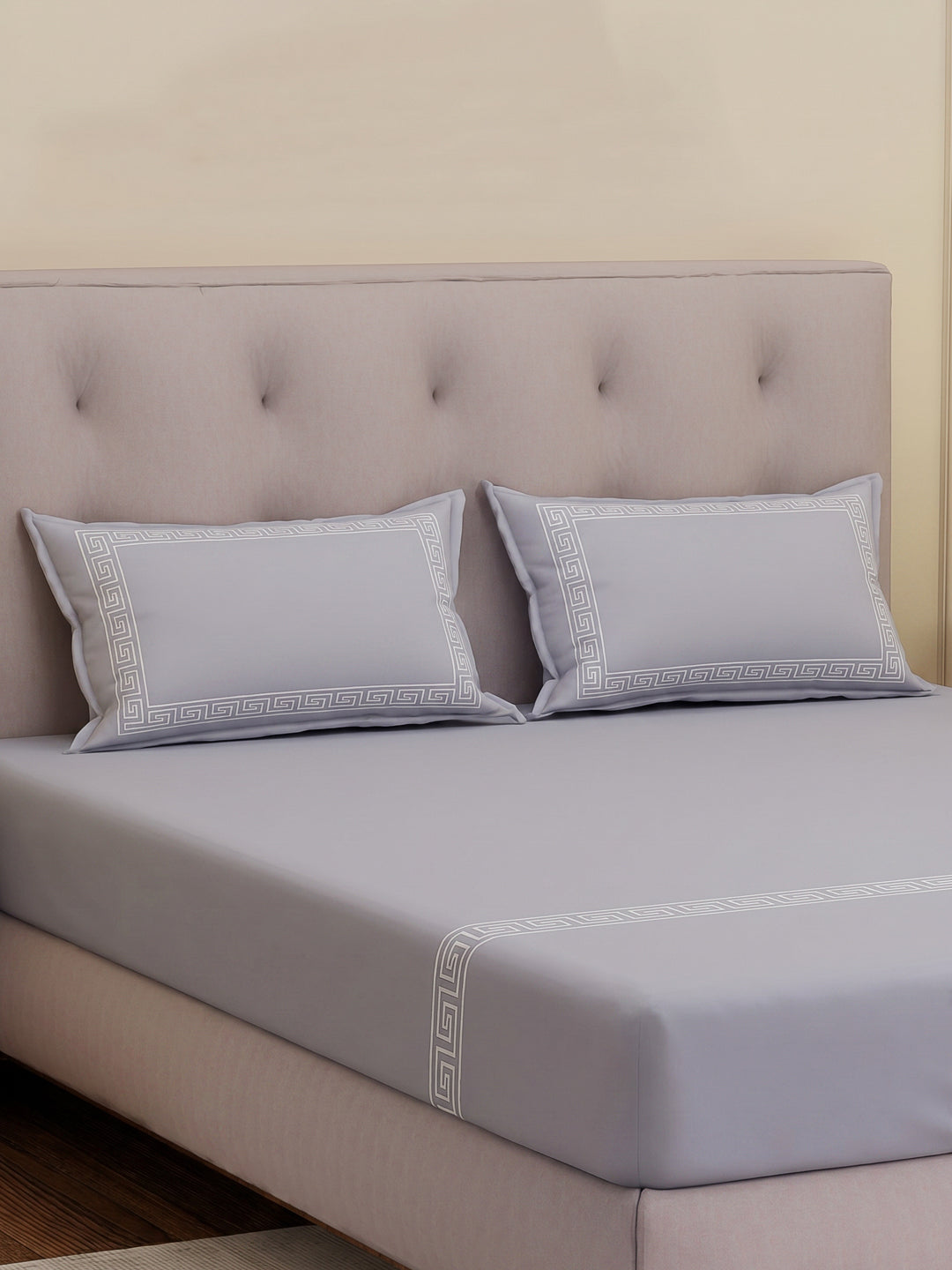 Premium 110 GSM Polyester King Size Bedsheet with 2 Pillow Covers Elite Embroidery Collection