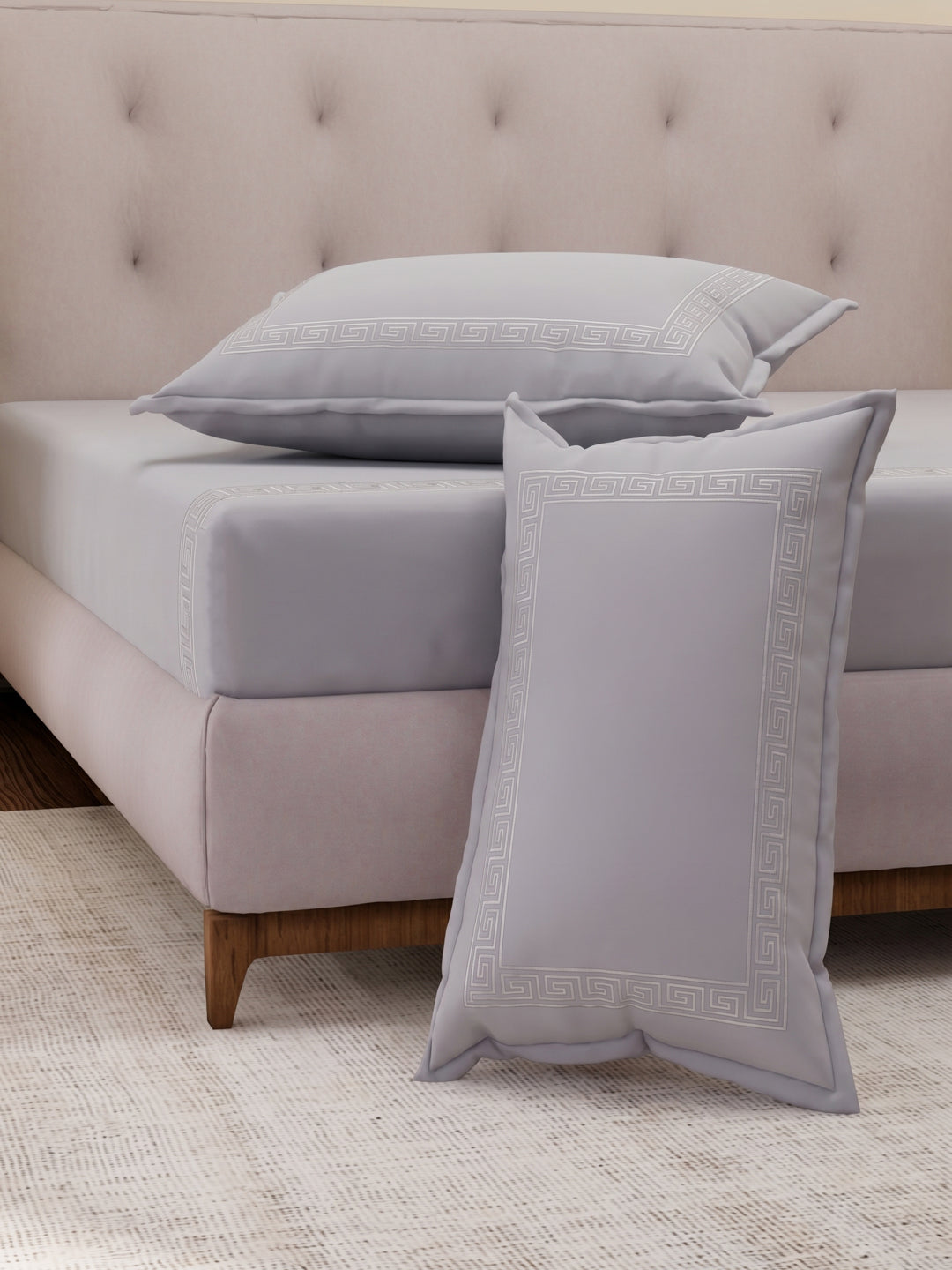 Premium 110 GSM Polyester King Size Bedsheet with 2 Pillow Covers Elite Embroidery Collection