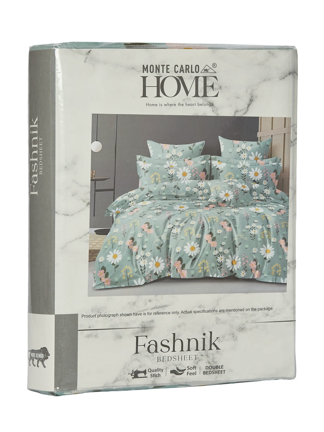 130 GSM Polyester Double Bed Bedsheet with 2 Pillow Covers Fashnik Collection