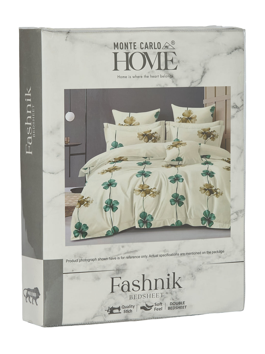 130 GSM Polyester Double Bed Bedsheet with 2 Pillow Covers Fashnik Collection