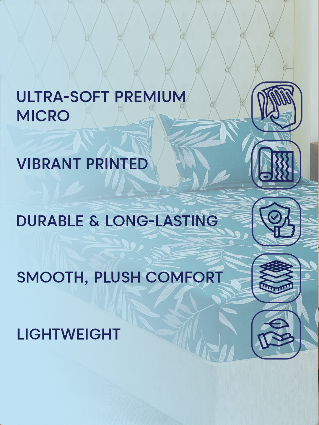 130 GSM Polyester Double Bed Bedsheet with 2 Pillow Covers Fashnik Collection