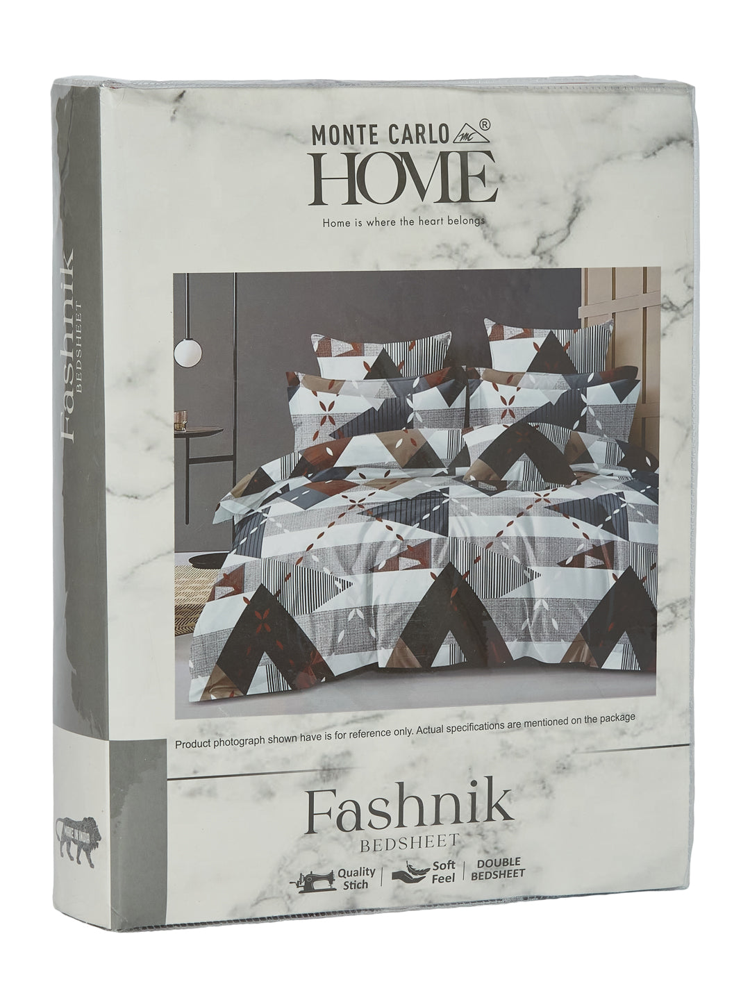 130 GSM Polyester Double Bed Bedsheet with 2 Pillow Covers Fashnik Collection