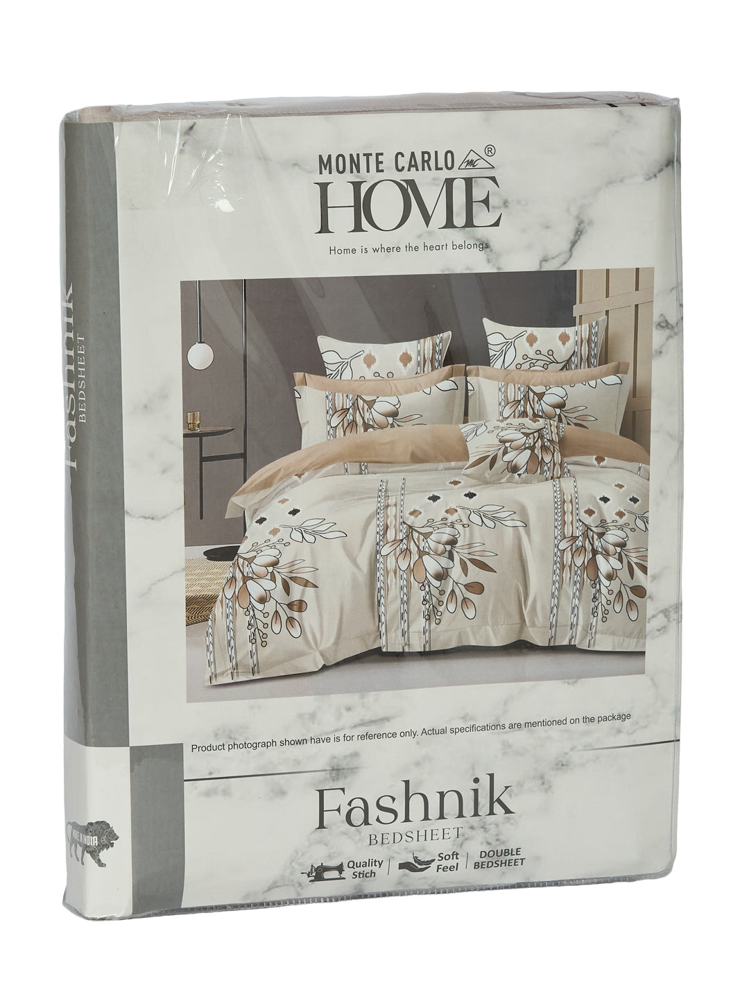 130 GSM Polyester Double Bed Bedsheet with 2 Pillow Covers Fashnik Collection