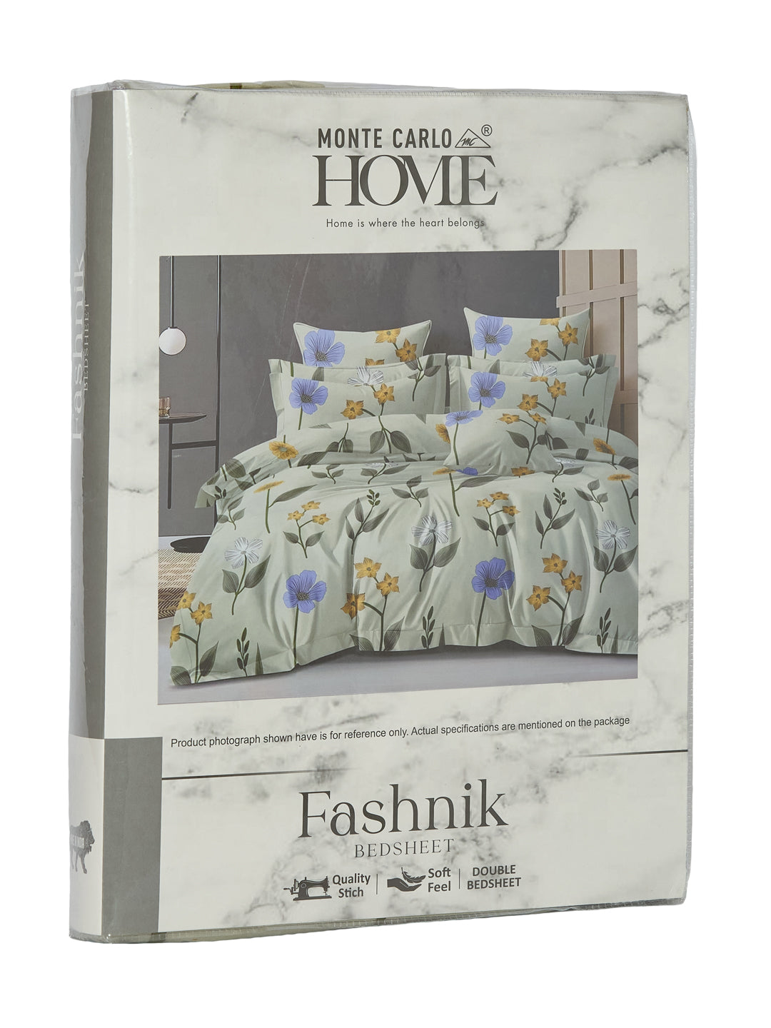 130 GSM Polyester Double Bed Bedsheet with 2 Pillow Covers Fashnik Collection