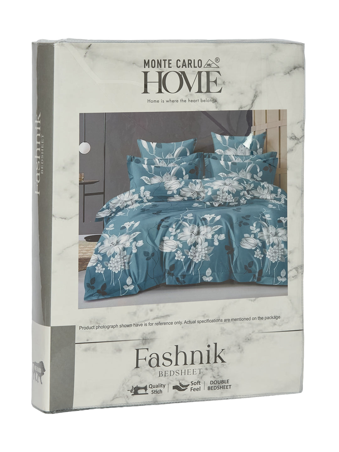 130 GSM Polyester Double Bed Bedsheet with 2 Pillow Covers Fashnik Collection