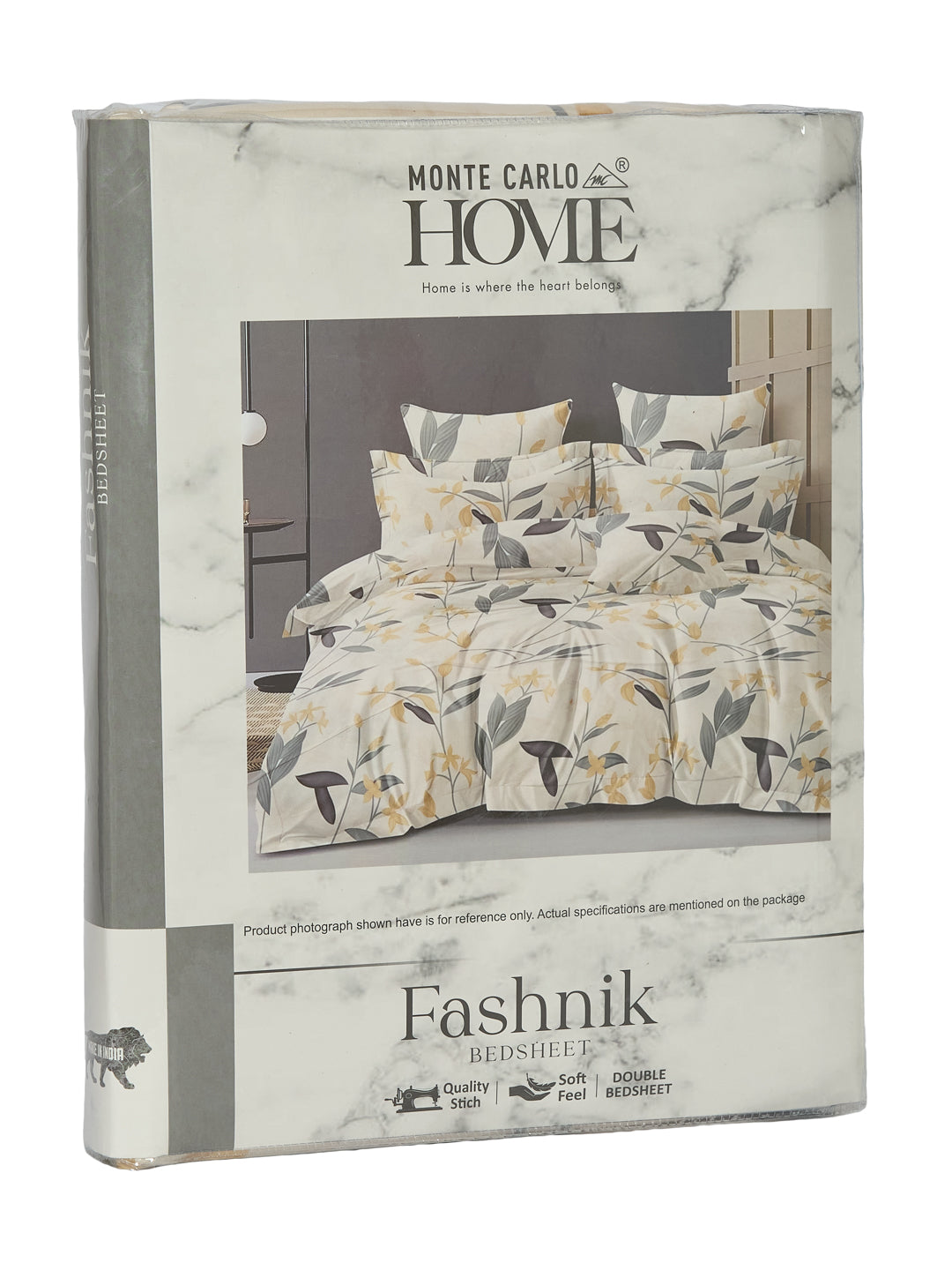 130 GSM Polyester Double Bed Bedsheet with 2 Pillow Covers Fashnik Collection
