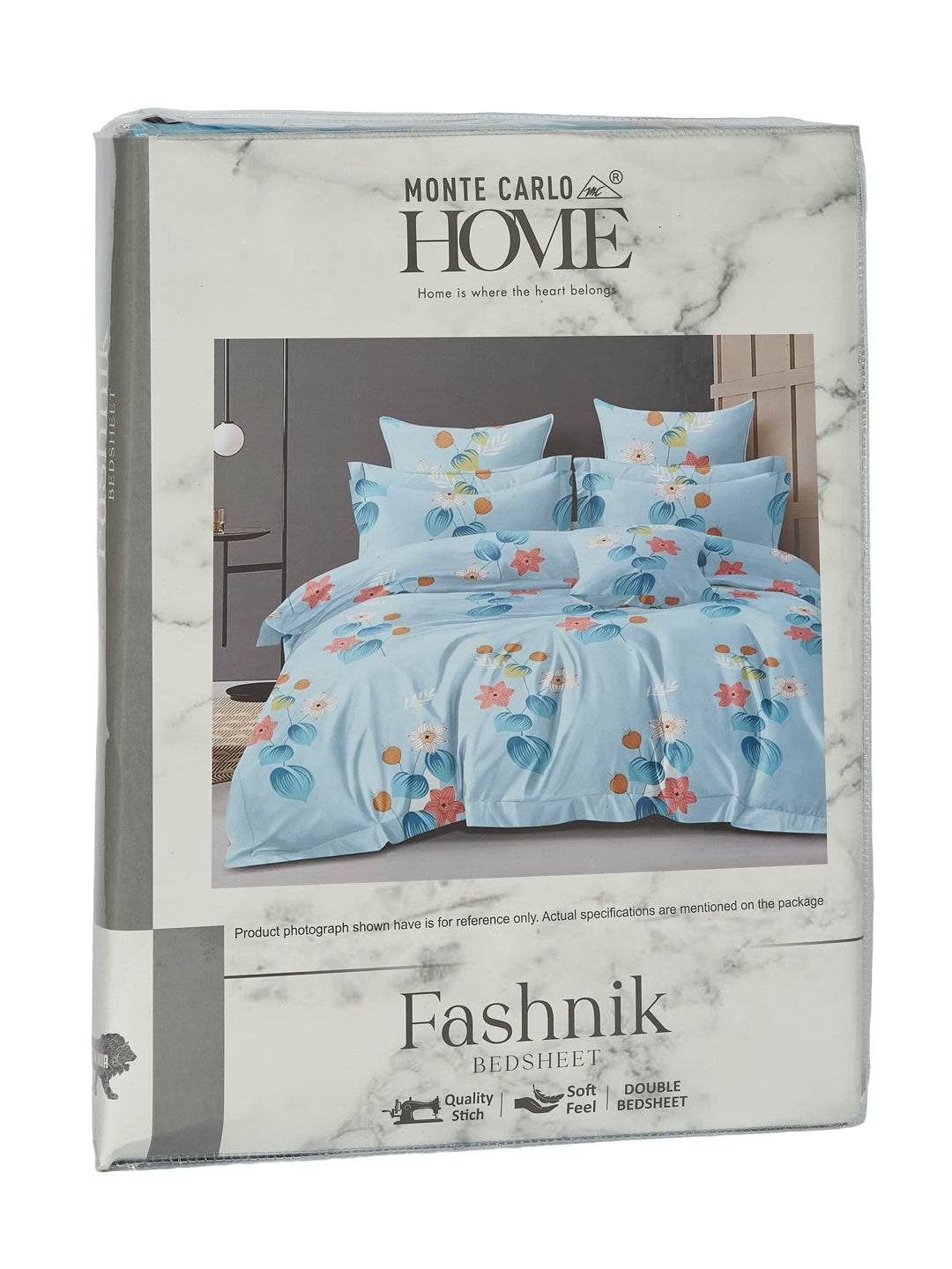 130 GSM Polyester Double Bed Bedsheet with 2 Pillow Covers Fashnik Collection
